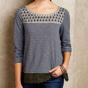 Anthropologie Little Yellow Button top